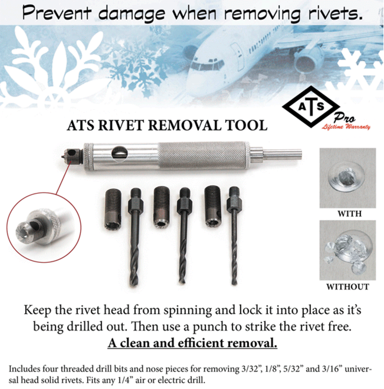 ATS rivet removal tool