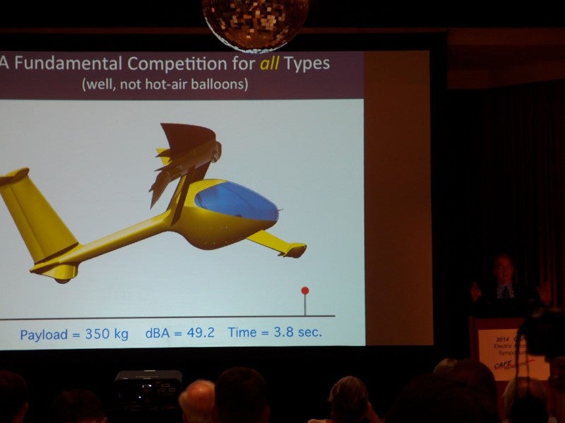 Dr. Seeley shows one aspect of making a Sky Taxi work, being able to accelerate (with help of huge props, tail motor wheel) and to climb over obstacle in a steep climb.