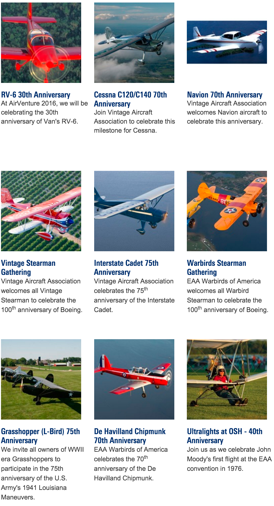 EAA Anniversaries