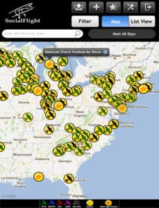 SocialFlight on iPad
