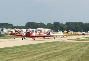 The 36 Ship RV formation taxies in to parking