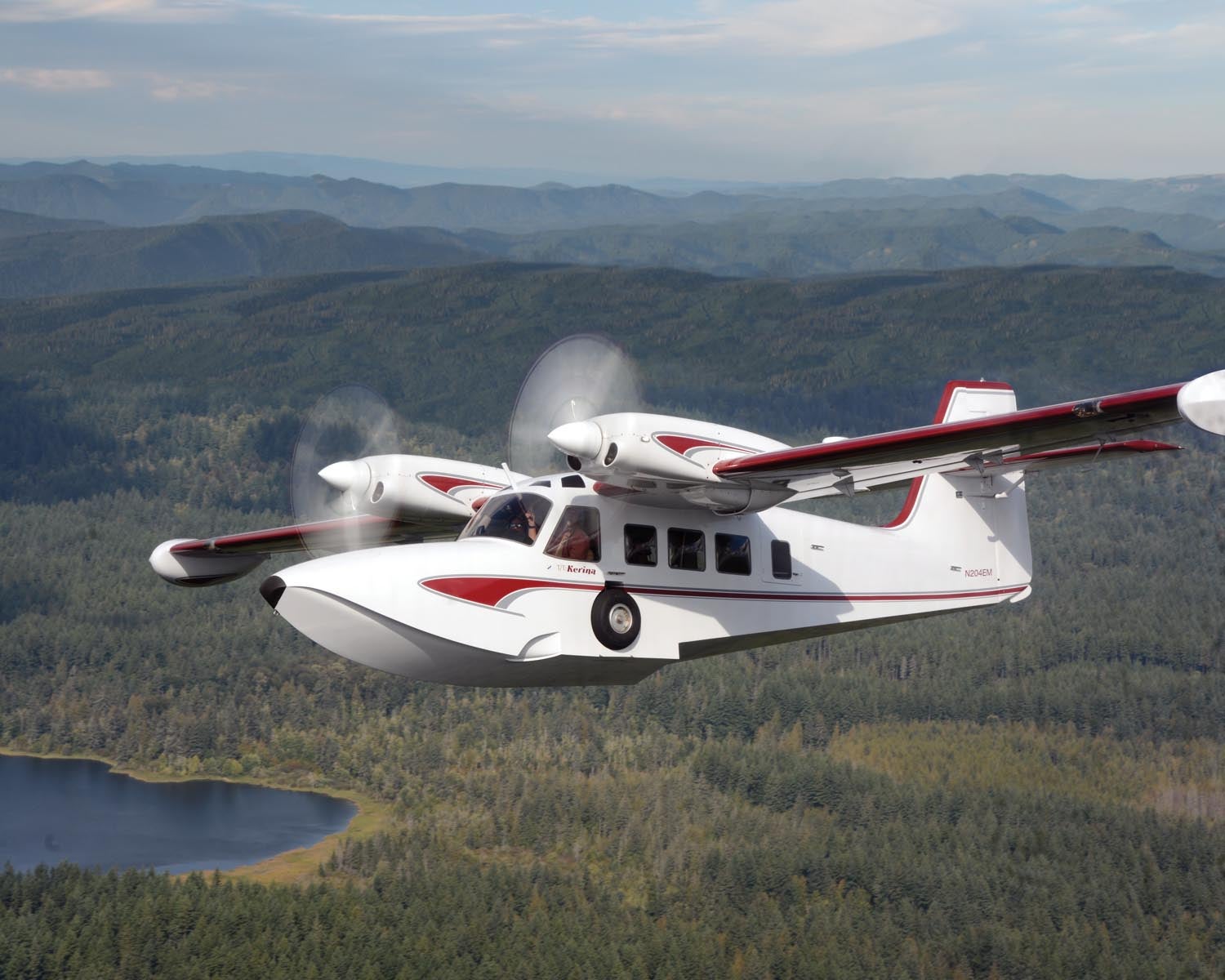 Gweduck amphibian experimental aircraft in flight