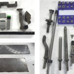 Collection of tools - bucking bars and back plates for riveting.