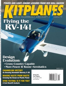 Kitplanes March 2013 cover