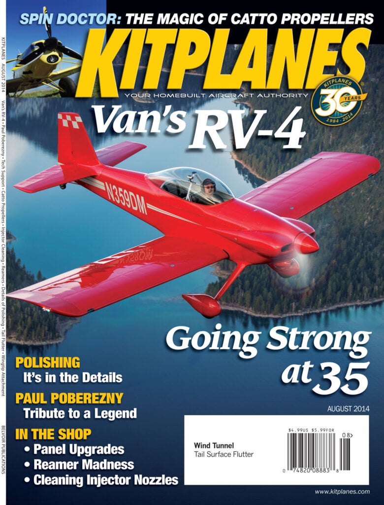 Kitplanes August 2014 cover