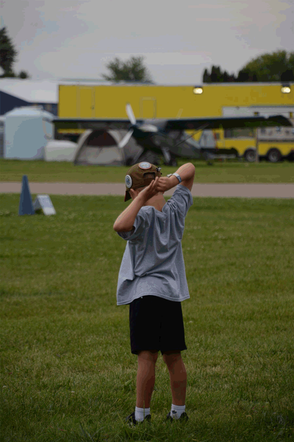 boy on flightline