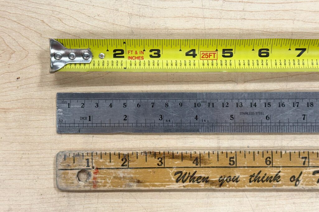 I never trust the end of a ruler or tape measure.