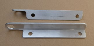 Tie-Down Brackets The finished items ready for alodine. The inside edges of the tie-down holes were later chamfered and smoothed.