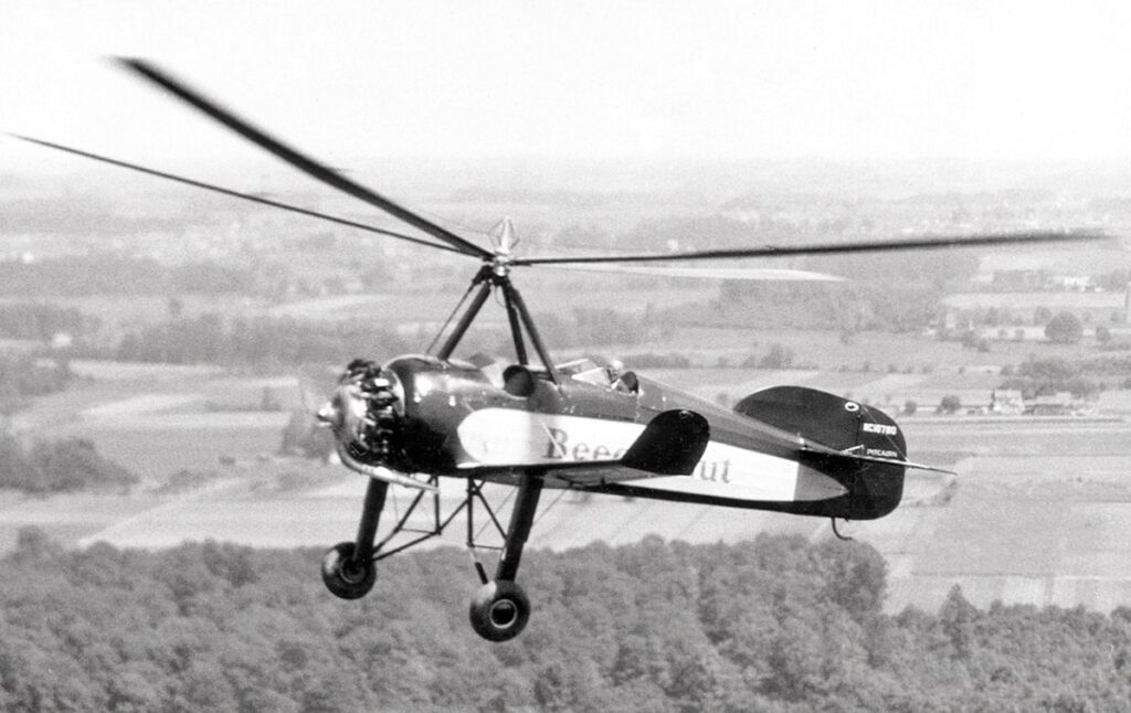 The Pitcairn PCA-2 gyroplane flown by Amelia Earhart.