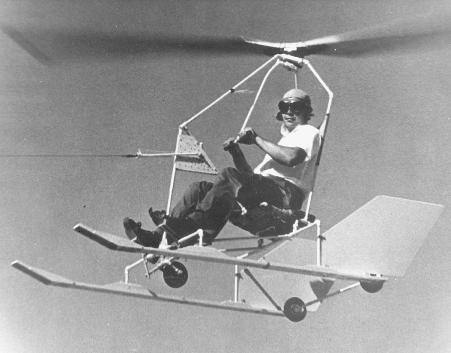 An early Bensen tow-launch gyroglider.