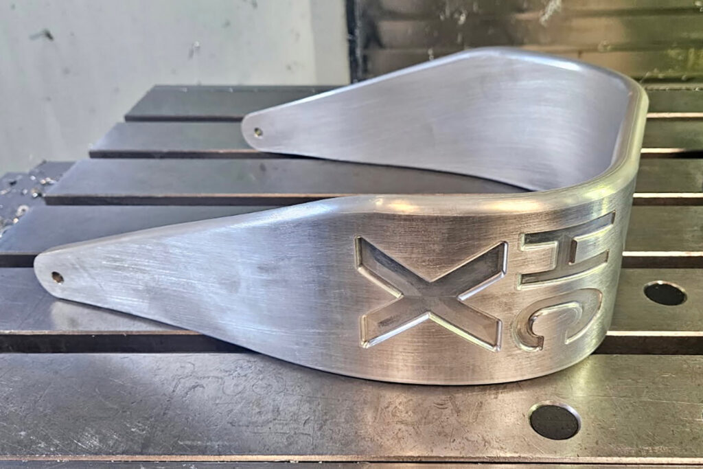 Almost complete custom front fork, fresh off the CNC machines. [Credit: Jon Humberd]