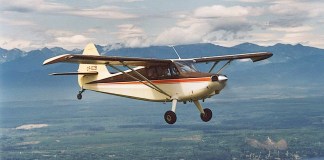 The author flying his Sinson 108-2 Voyager in the skies above British Columbia, Canada. [Credit: Mike Davenport]