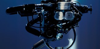 The 160 hp turbocharged Rotax 916iS is a four-stroke piston engine with redundant electronic fuel injection and ignition. [Credit: BPR Rotax]